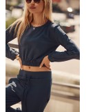 Smooth women\'s tracksuit in navy blue FI529 - Online store - Boutique